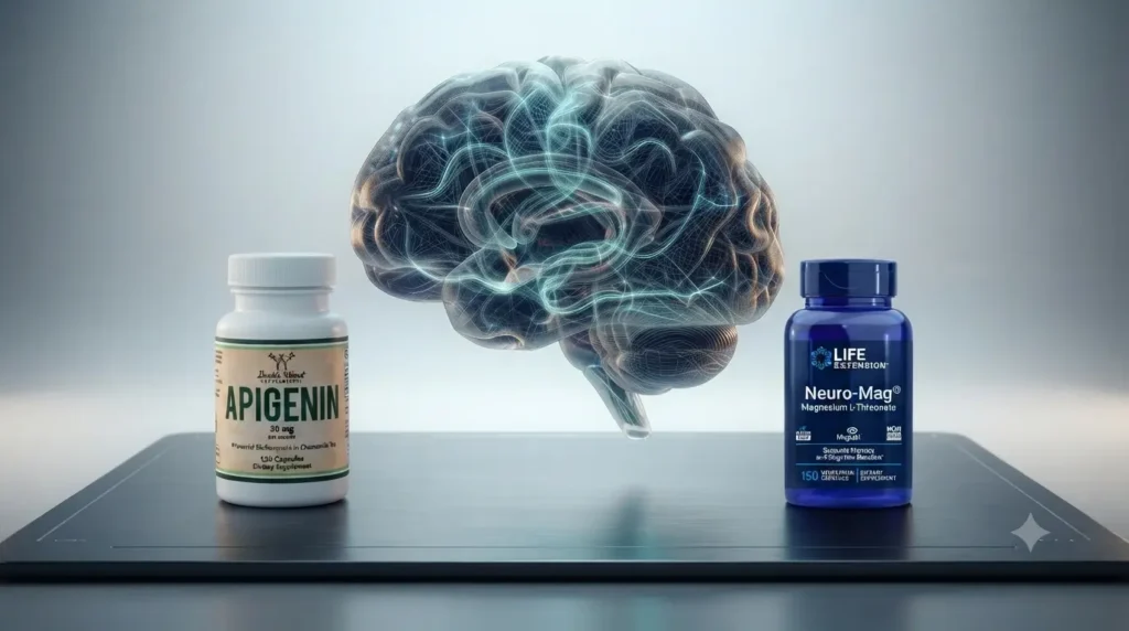 Hyper-realistic 3D blueprint of a human brain, intricate synaptic neural pathways glowing with soft cyan and deep navy light, complex architecture, technical schematic aesthetic, digital twin style, clean background, sharp focus, cinematic lighting,