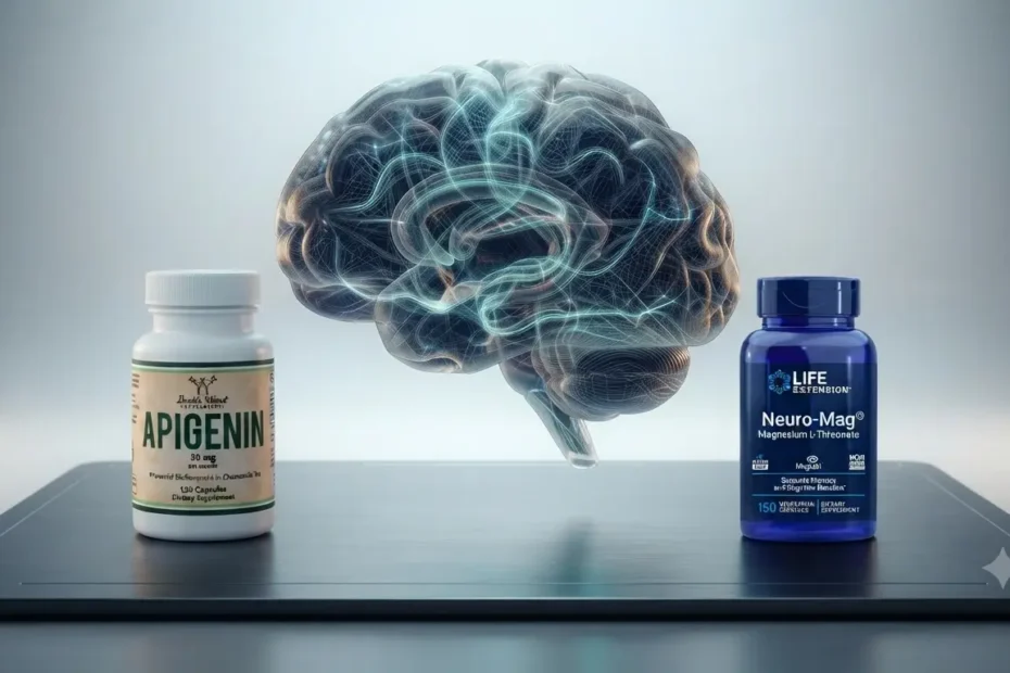 Hyper-realistic 3D blueprint of a human brain, intricate synaptic neural pathways glowing with soft cyan and deep navy light, complex architecture, technical schematic aesthetic, digital twin style, clean background, sharp focus, cinematic lighting,